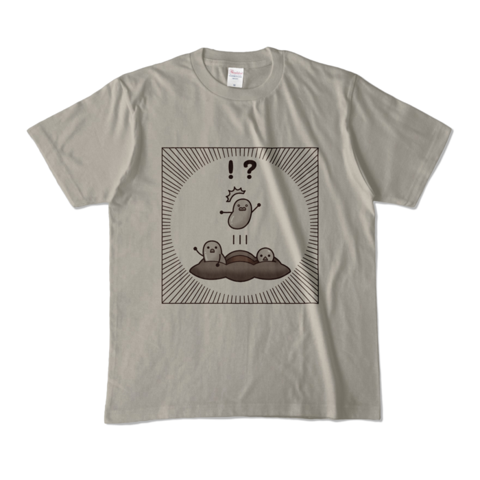 カラーTシャツ 白黒ver 灰 M