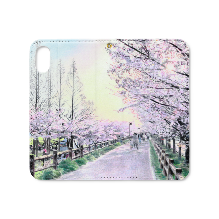 手帳型iPhoneケース(ベルトなし) - iPhone XS / X - ストラップ穴 あり