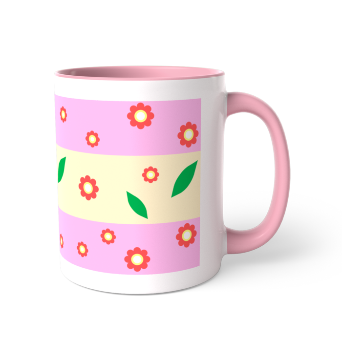 ツートンカラーマグカップ - 直径 8.2cm / 高さ 9.5cm(ピンク)