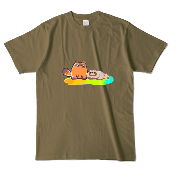 カラーTシャツ - L - オリーブ (濃色)