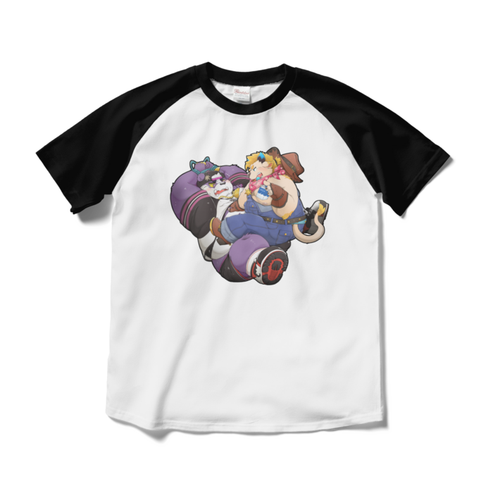 ラグランTシャツ - M - ホワイト×ブラック