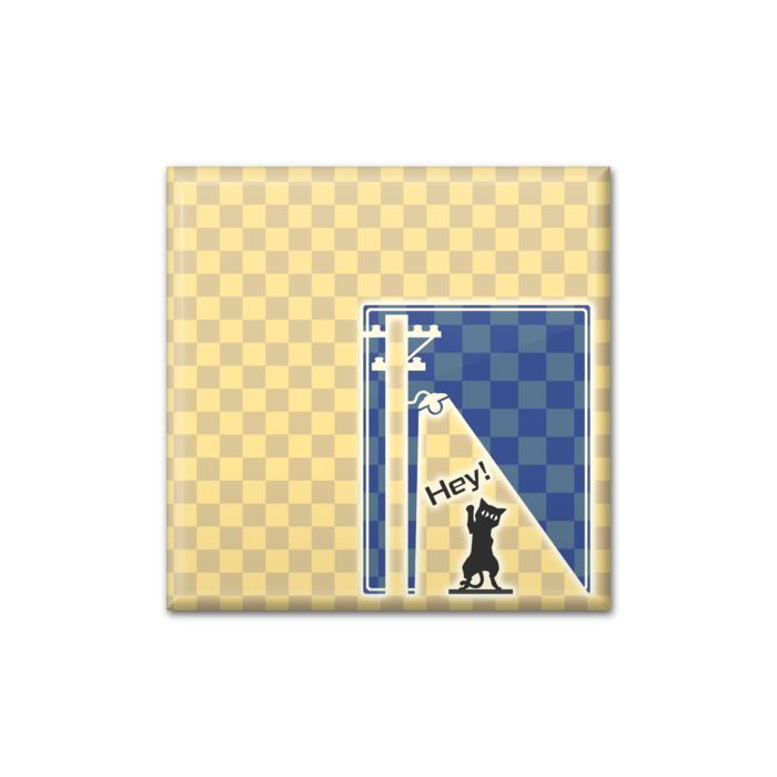 缶バッジ - 四角形40mm　市松