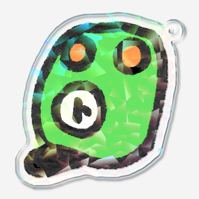 ホログラムアクリルキーホルダー - 50 × 50mm(グリーン)