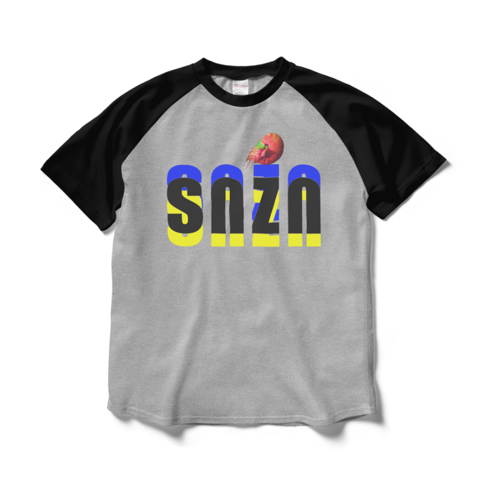 ラグランTシャツ - L - 杢グレー×ブラック