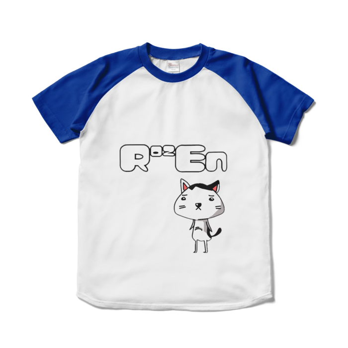 ラグランTシャツ - S - ホワイト×ロイヤルブルー(白青)