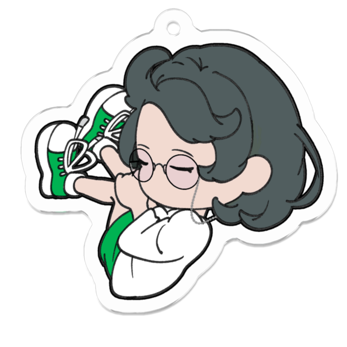 アクリルキーホルダー - 50 x 50 (mm) - ゆるヒャマ/Green