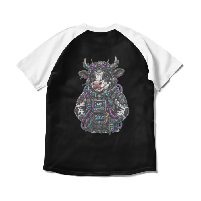 ラグランTシャツ - M - ブラック×ホワイト(1)