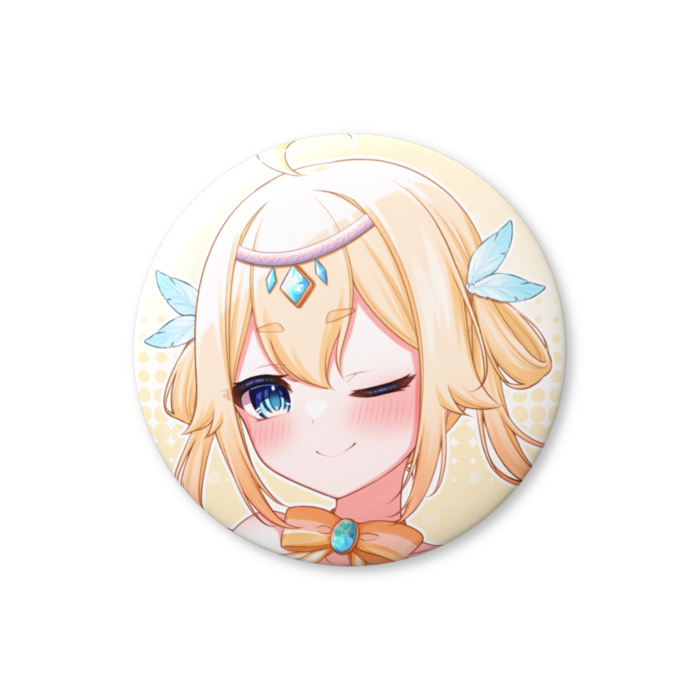 片目閉じ －文字なしVer－（缶バッジ - 56mm）