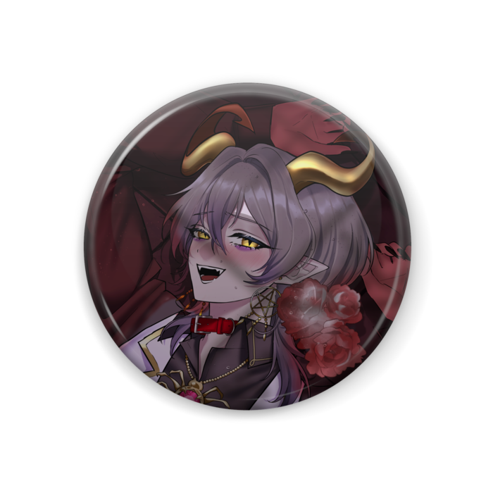 缶バッジ - 44mm 赤薔薇_頬染め 泣き笑い