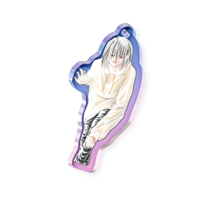 オーロラアクリルキーホルダー - 50 × 50mm