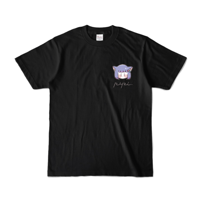 胸元ワンポイントver.カラーTシャツ - S - ブラック (濃色)