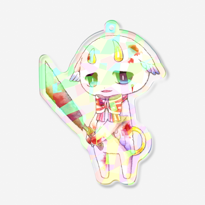 ホログラムアクリルキーホルダー - 70 × 70mm