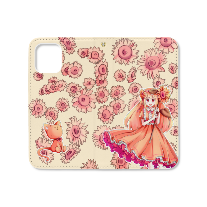 手帳型iPhoneケース(ベルトなし) - iPhone12 mini - ストラップ穴 あり