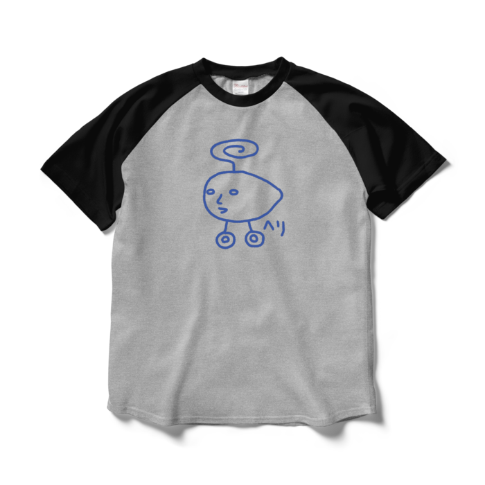 ラグランTシャツ - L - 杢グレー×ブラック