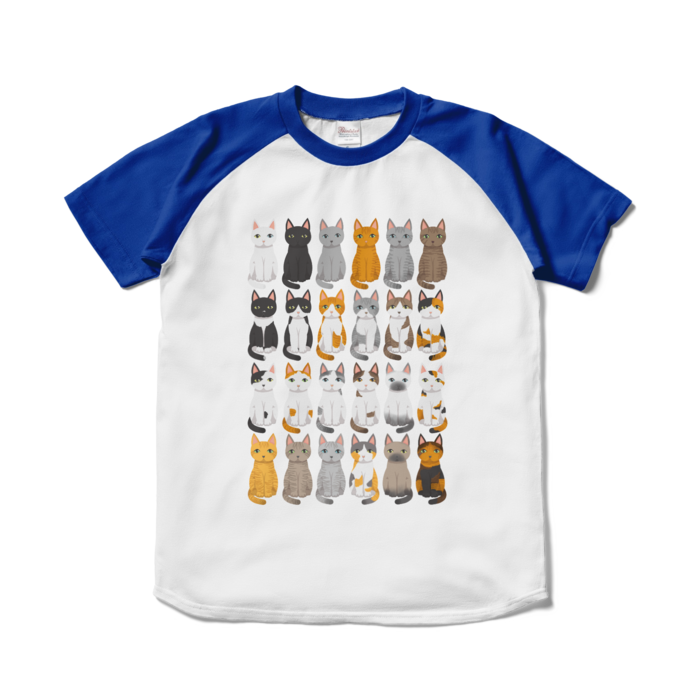ラグランTシャツ - S - ホワイト×ロイヤルブルー