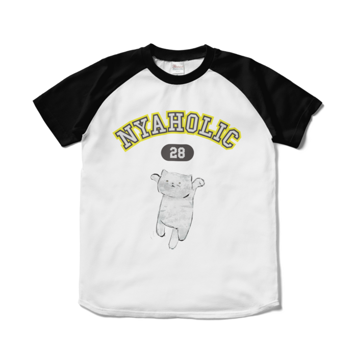 ラグランTシャツ - S - ホワイト×ブラック