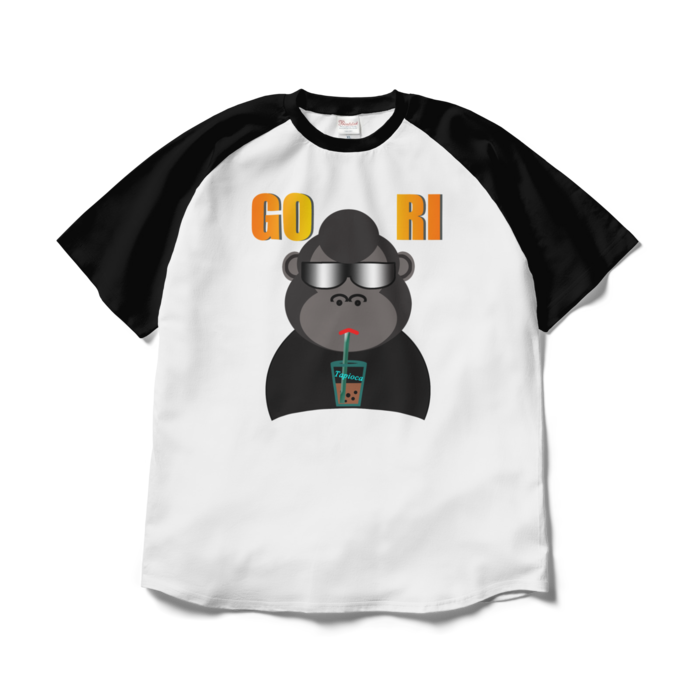 ラグランTシャツ - XL - ホワイト×ブラック