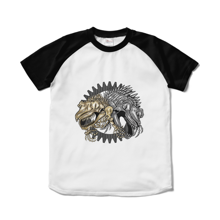 ラグランTシャツ - S - ホワイト×ブラック
