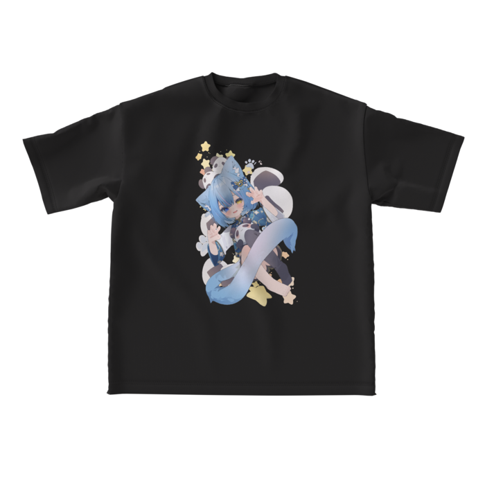 ビッグシルエットTシャツ 猫耳L