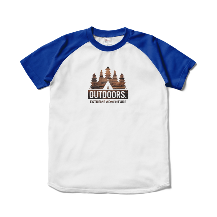ラグランTシャツ - S - ホワイト×ロイヤルブルー