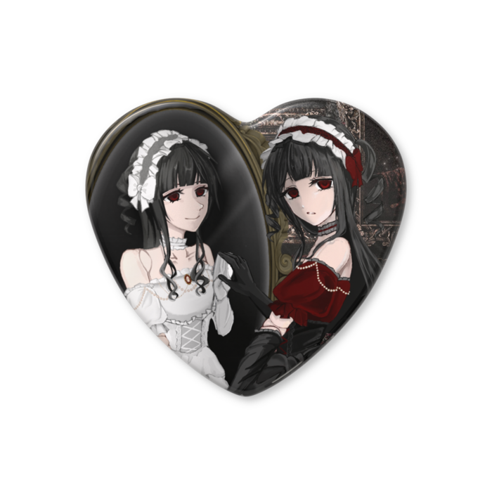 ハート缶バッジあうる(鏡)