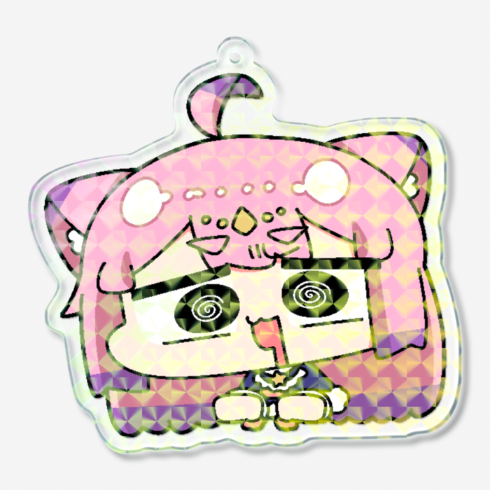 腹ぺこホログラムアクリルキーホルダー - 70 × 70mm