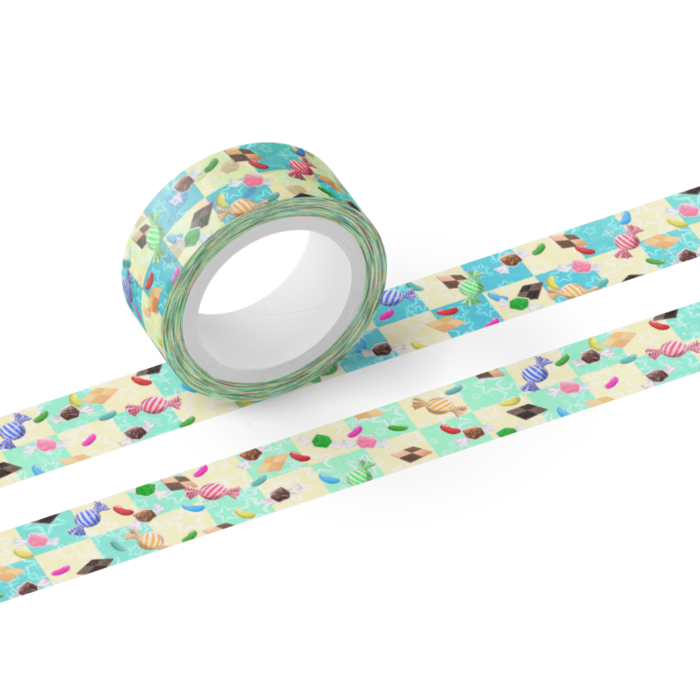マスキングテープ お菓子(寒色) 15mm