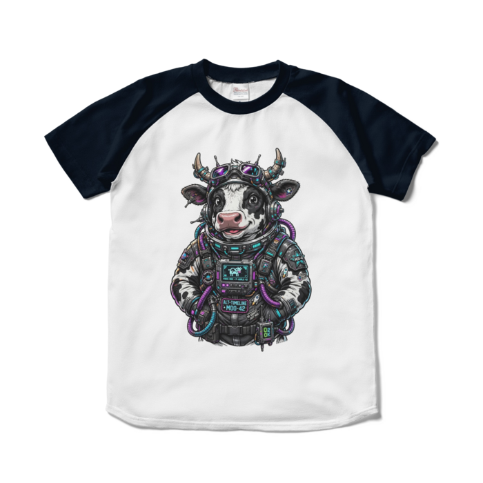 ラグランTシャツ - S - ホワイト×ネイビー