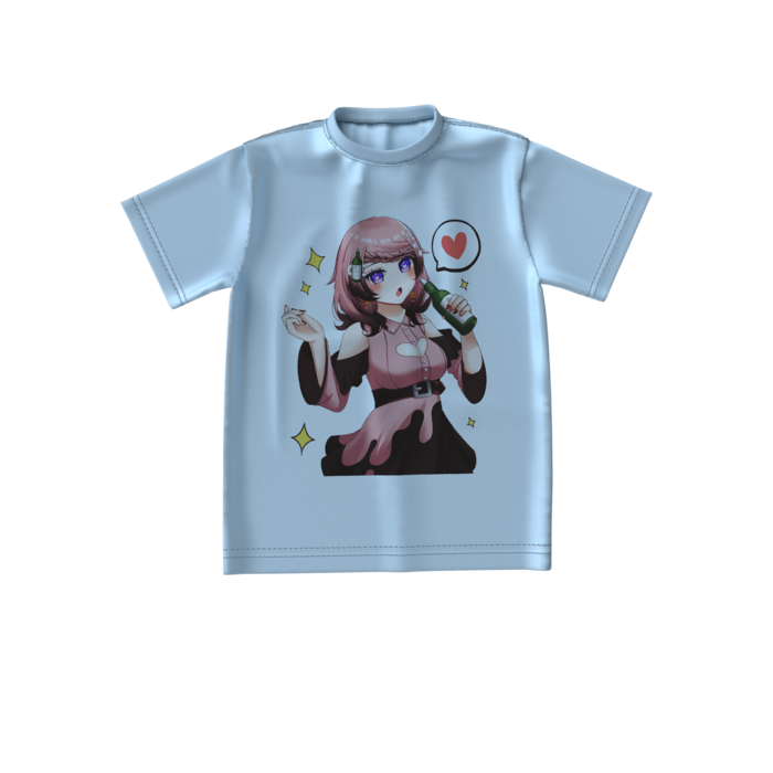アシッドブルー　酔いどれTシャツ - S - 