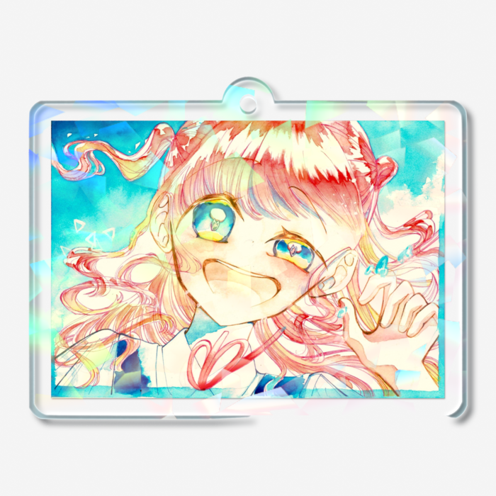 ホログラムアクリルキーホルダー - 50 × 50mm