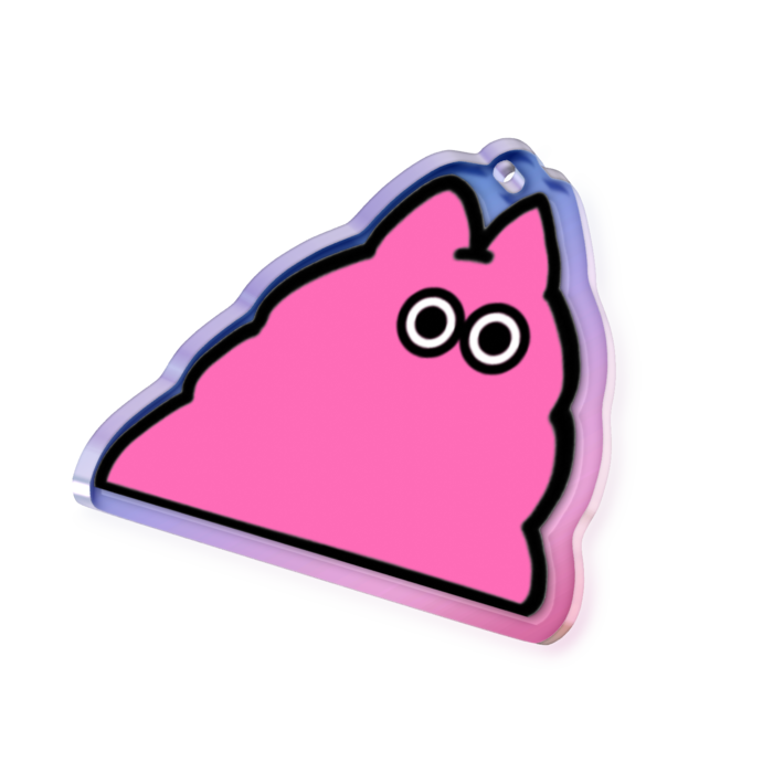 オーロラアクリルキーホルダー - 50 × 50mm(09_Pink3)