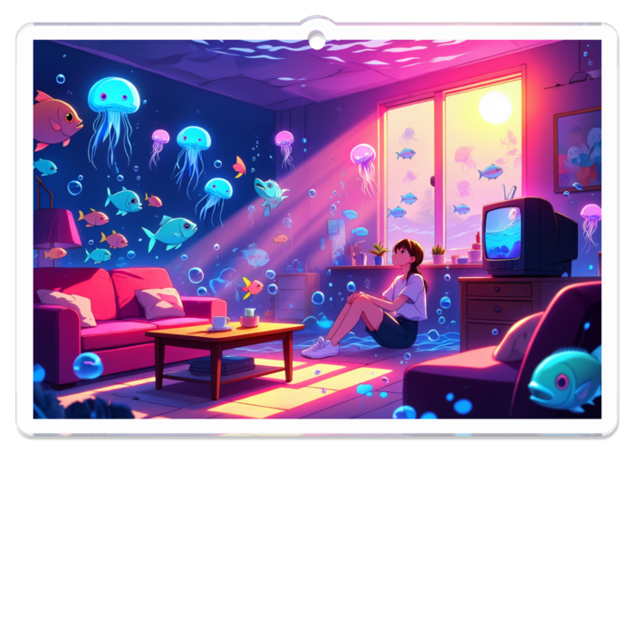 『黄昏に遊ぶ魚たち』 - アクリルキーホルダーTypeC