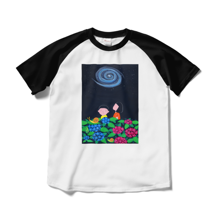 ラグランTシャツ - M - ホワイト×ブラック