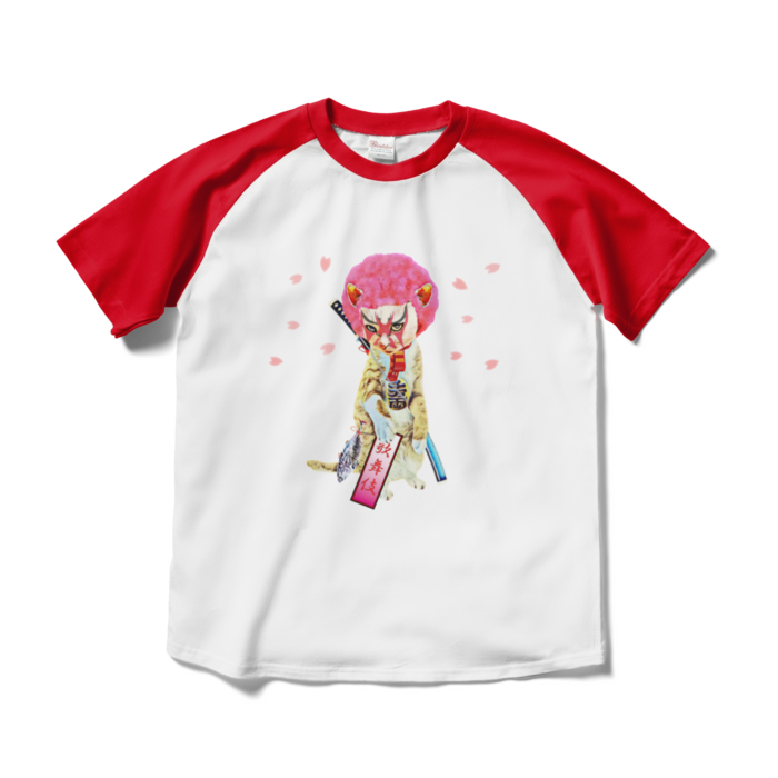 ラグランTシャツ - M - ホワイト×レッド