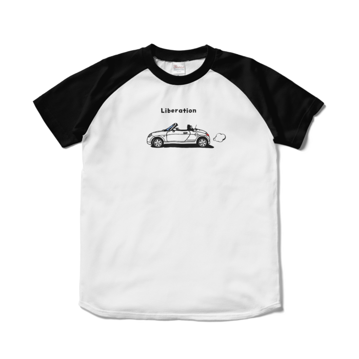 ラグランTシャツ - S - ホワイト×ブラック