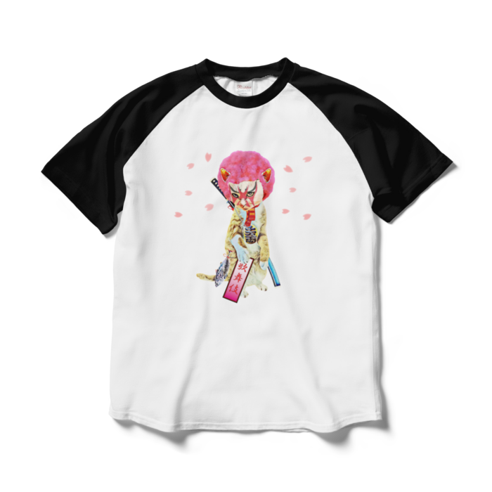 ラグランTシャツ - L - ホワイト×ブラック