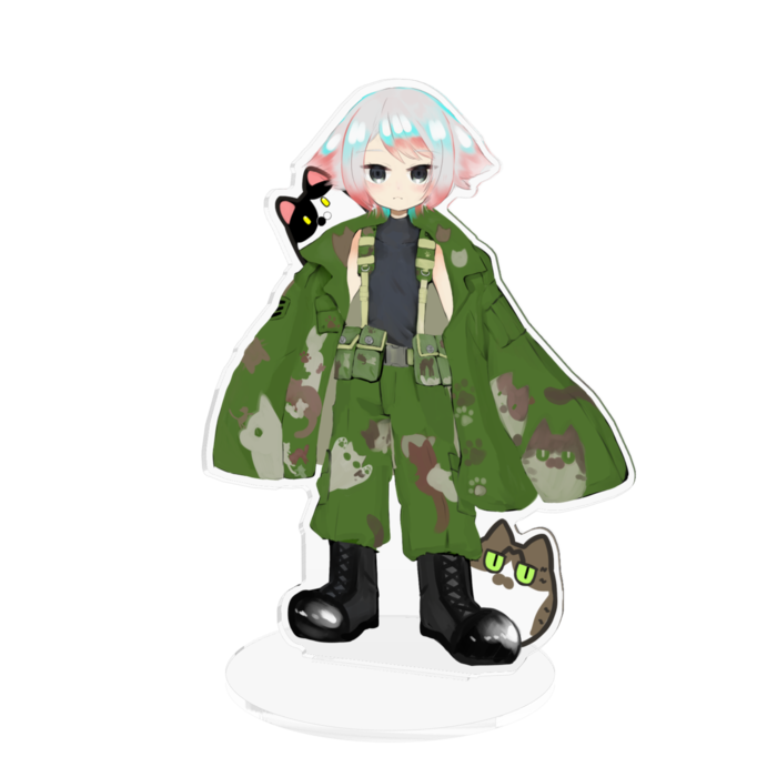 シナモン三等陸士長配信立ち絵アクスタ 猫ちゃんもついてお得