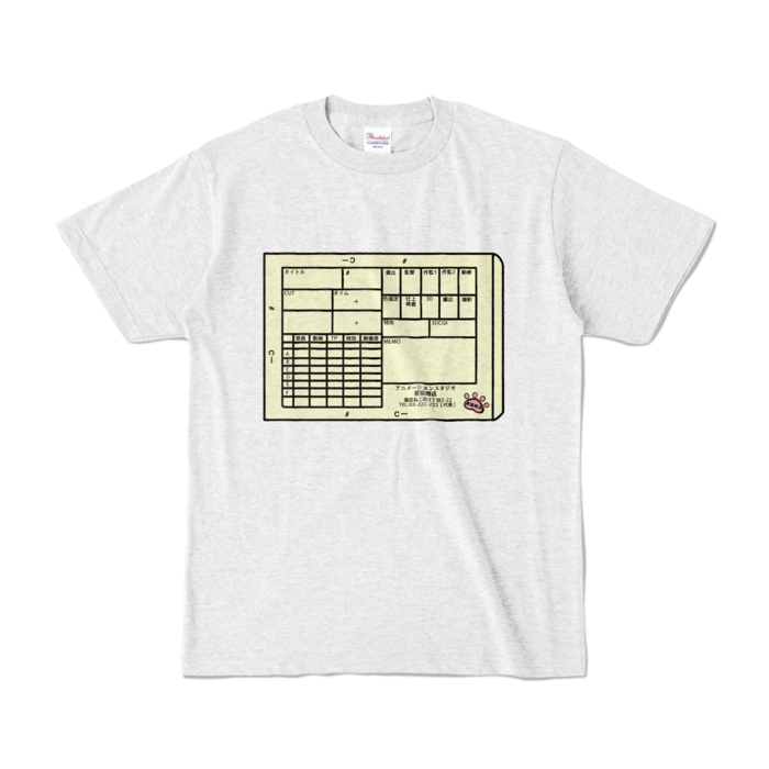 アニメ制作会社カット袋風Tシャツ S - アッシュ (淡色)