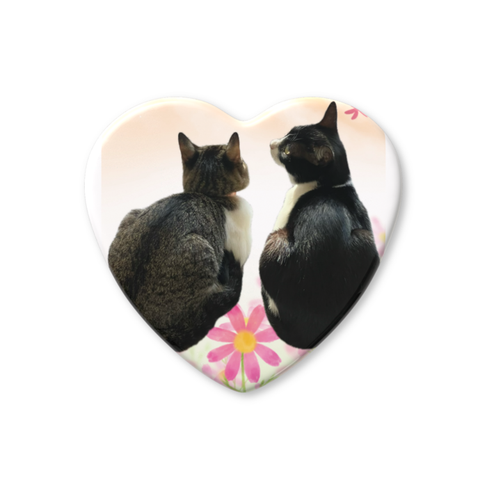 ハート缶バッジ - 52.5 × 57mm