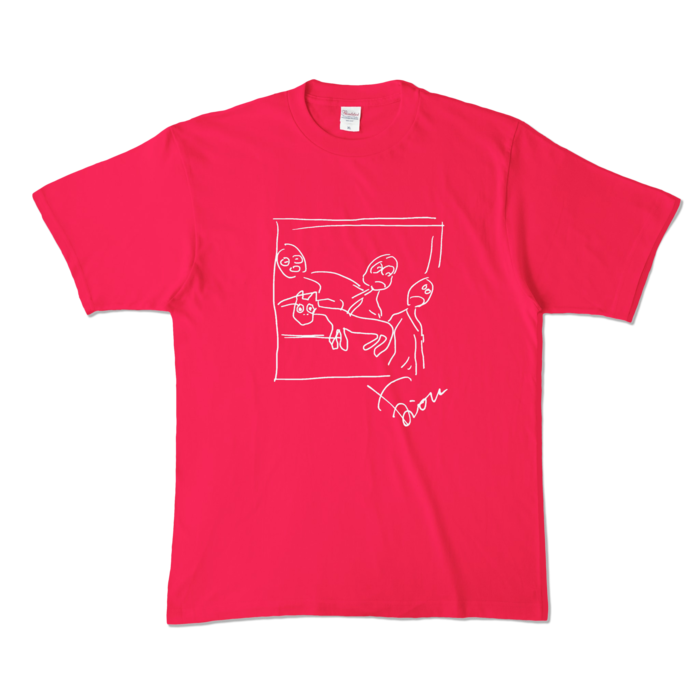 ゲ◯ニカカラーTシャツ - XL - ホットピンク
