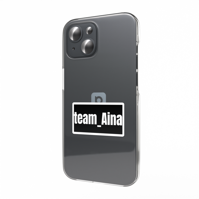 team_Aina Logo Sticker［White Logo / Black Background］