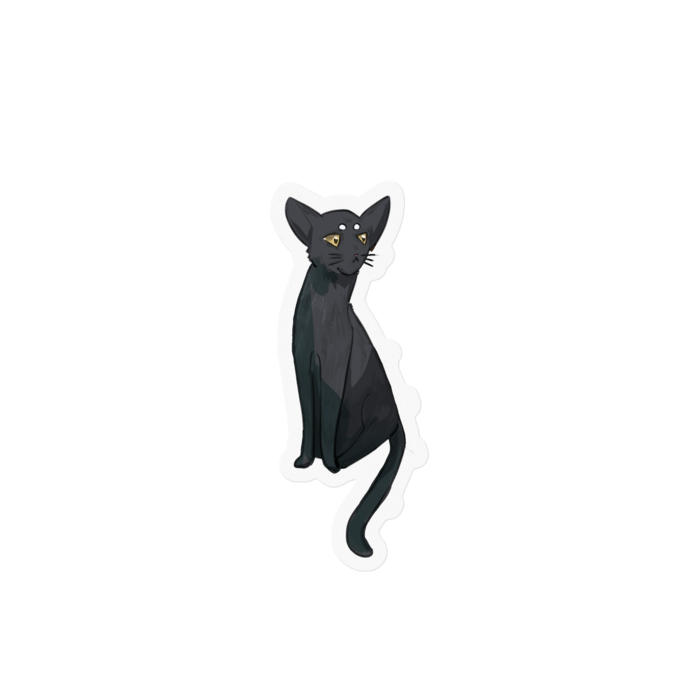 黒猫ステッカー - 100 x 100 (mm)