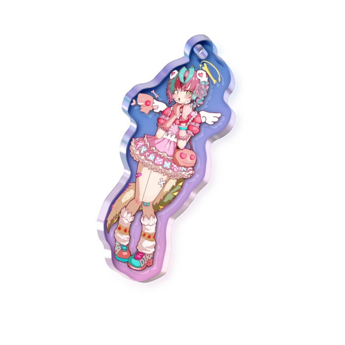 オーロラアクリルキーホルダー - 50 × 50mm