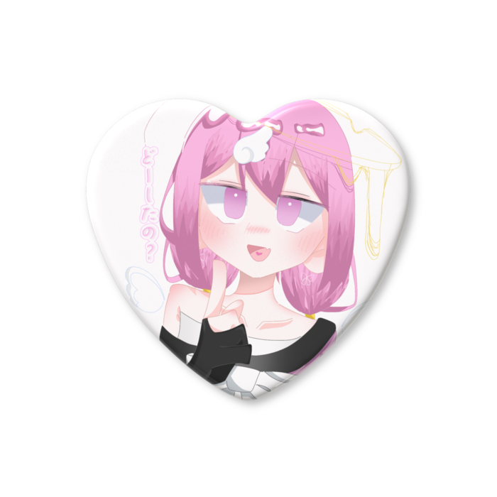 ハート缶バッジ - 57 × 52.5mm
