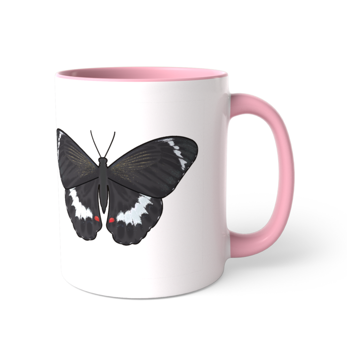 蝶柄マグカップ - ピンク