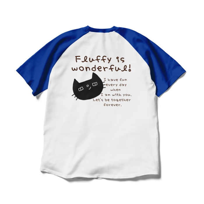 ラグランTシャツ - XL - ホワイト×ロイヤルブルー