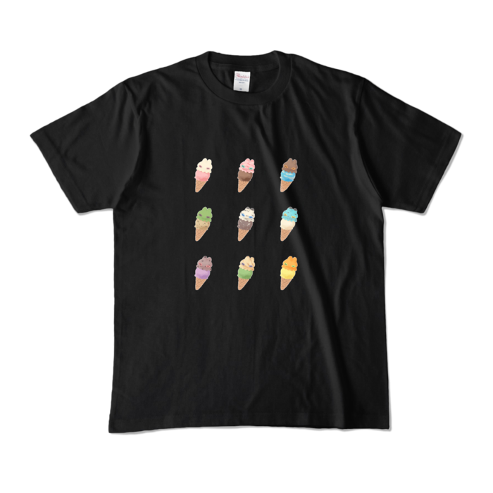 Tシャツ(ice cream/Black) - M