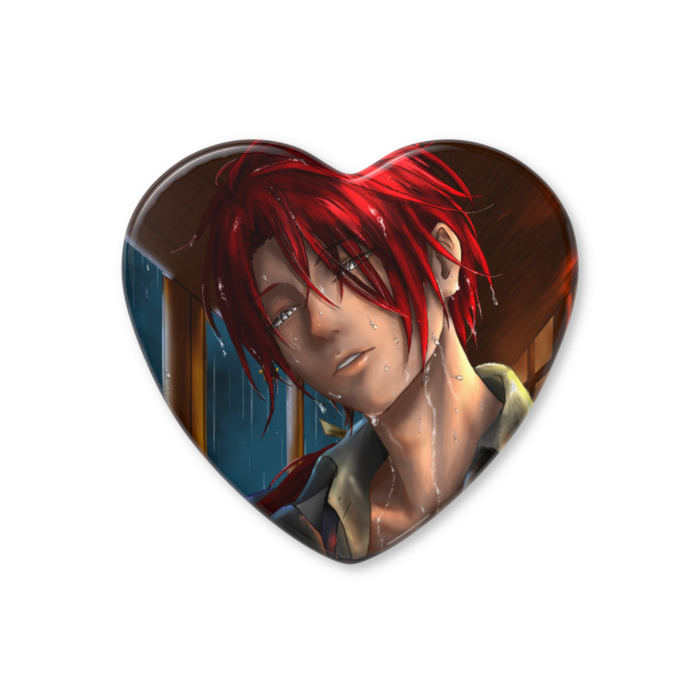 ハート缶バッジ - 57 × 52.5mm