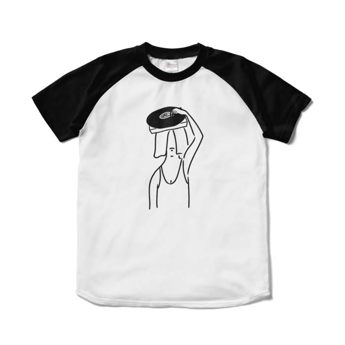 ラグランTシャツ - S - ホワイト×ブラック