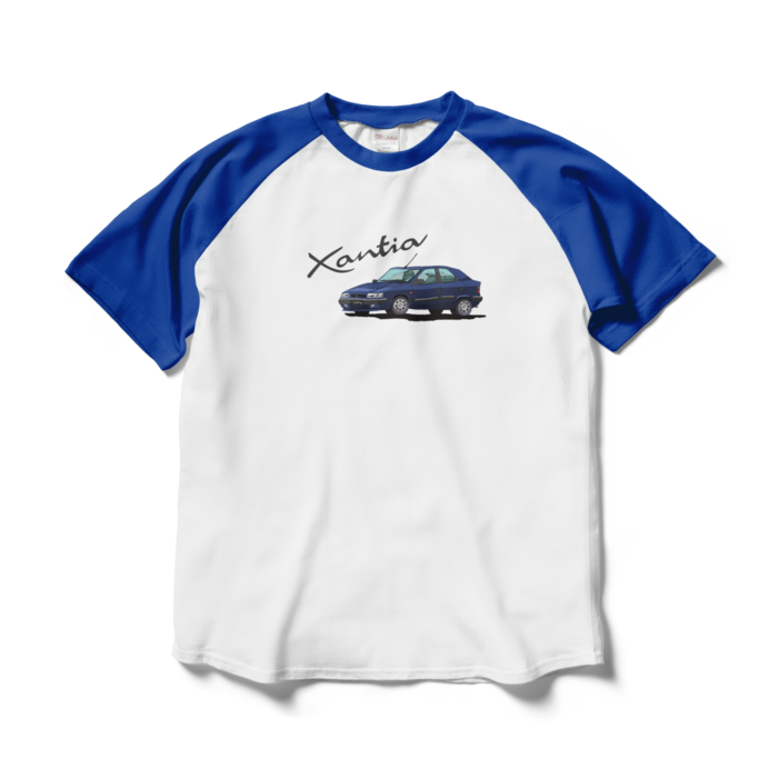 ラグランTシャツ - L - ホワイト×ロイヤルブルー